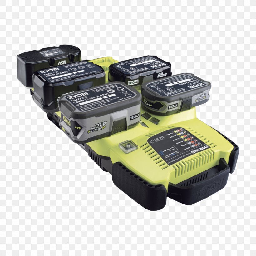 W/o Battery 18 V Ryobi One+ Battery Charger Power Tool Electric Battery, PNG, 1000x1000px, Wo Battery 18 V Ryobi One, Battery Charger, Chemistry, Electric Battery, Electronics Accessory Download Free