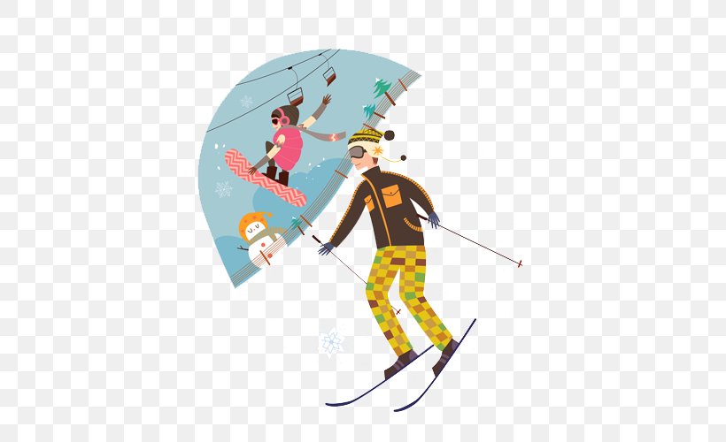 Skiing Ski Pole Illustration, PNG, 500x500px, Skiing, Art, Biathlon, Extreme Skiing, Fictional Character Download Free