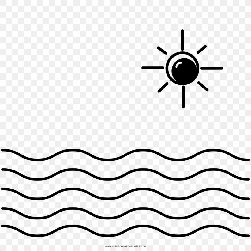 Coloring Book Drawing Sea Line Art Black And White, PNG, 1000x1000px, Coloring Book, Area, Artwork, Ausmalbild, Black Download Free