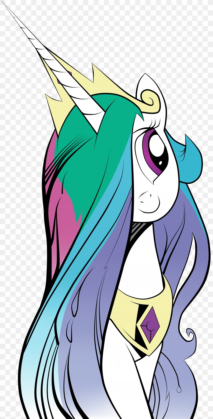 Princess Celestia Pony Rarity Twilight Sparkle Princess Cadance, PNG, 4584x9000px, Watercolor, Cartoon, Flower, Frame, Heart Download Free