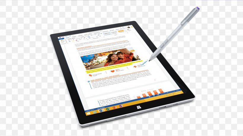 Surface Pro 4 Surface Pro 3 Intel Core I5 Intel Core I7 RAM, PNG, 3000x1688px, Surface Pro 4, Advertising, Brand, Central Processing Unit, Communication Download Free