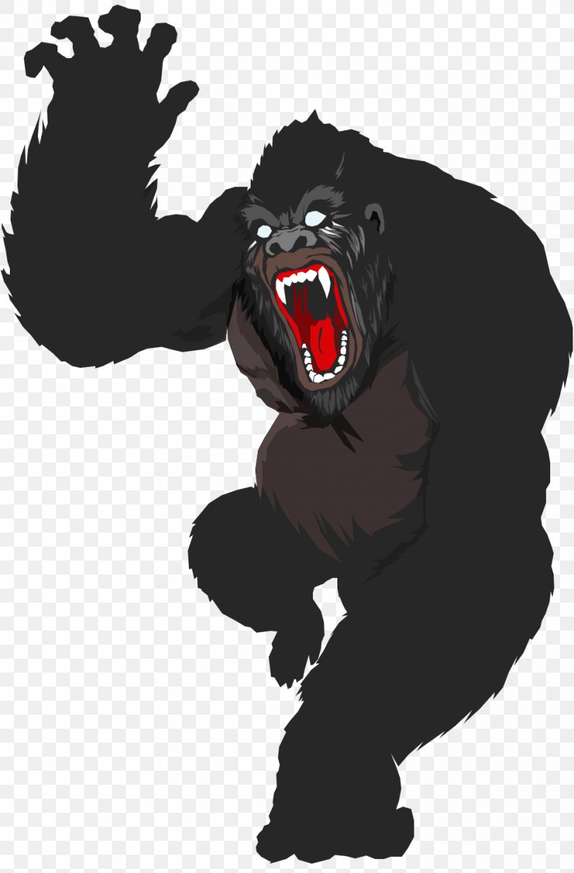 Gorilla Primate Drawing, PNG, 987x1500px, Gorilla, Aggression, American Black Bear, Animation, Ape Download Free