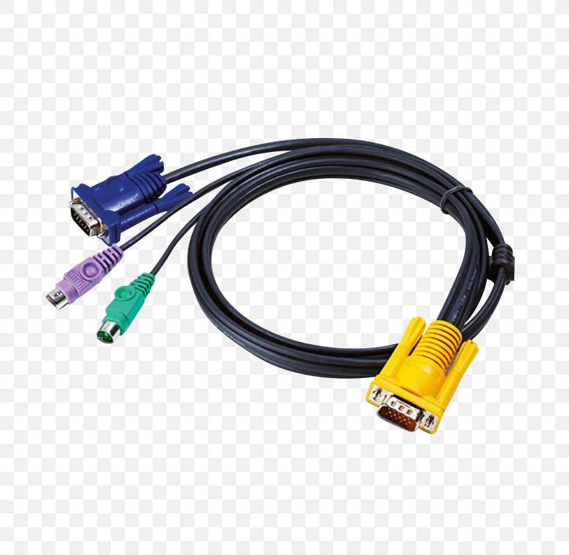 PlayStation 2 KVM Switches PS/2 Port VGA Connector Electrical Cable, PNG, 800x800px, Playstation 2, Aten Cs682, Aten International, Cable, Category 5 Cable Download Free