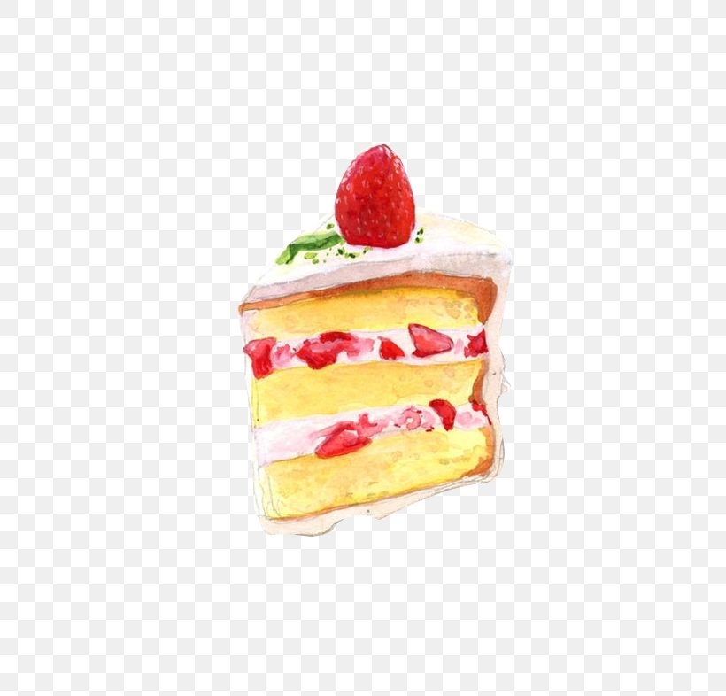 Strawberry Cream Cake Cupcake Food Drawing Illustration, PNG, 564x786px, Strawberry Cream Cake, Art, Buttercream, Cake, Cream Download Free
