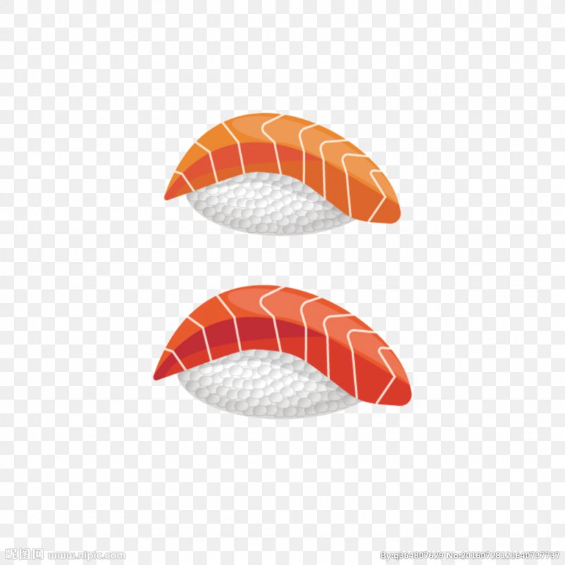 Sushi Sashimi Japanese Cuisine Salmon, PNG, 1024x1024px, Sushi, Designer, Food, Japanese Cuisine, Orange Download Free