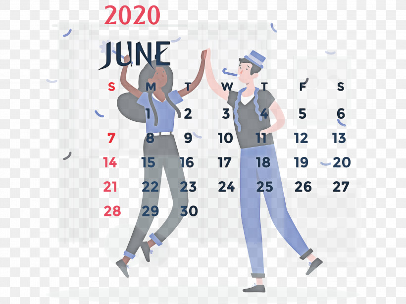 June 2020 Printable Calendar June 2020 Calendar 2020 Calendar, PNG, 3000x2248px, 2020 Calendar, June 2020 Printable Calendar, Cartoon, Clothing, Drawing Download Free