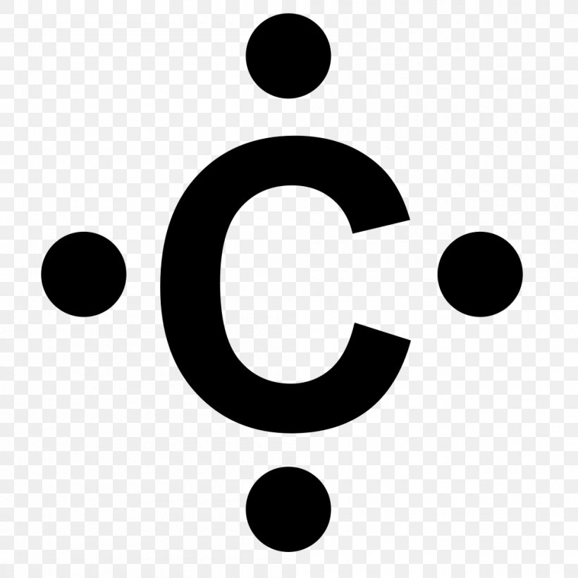 Lewis Structure Atom Carbon Valence Electron, PNG, 1000x1000px, Lewis Structure, Area, Atom, Atomic Orbital, Black And White Download Free