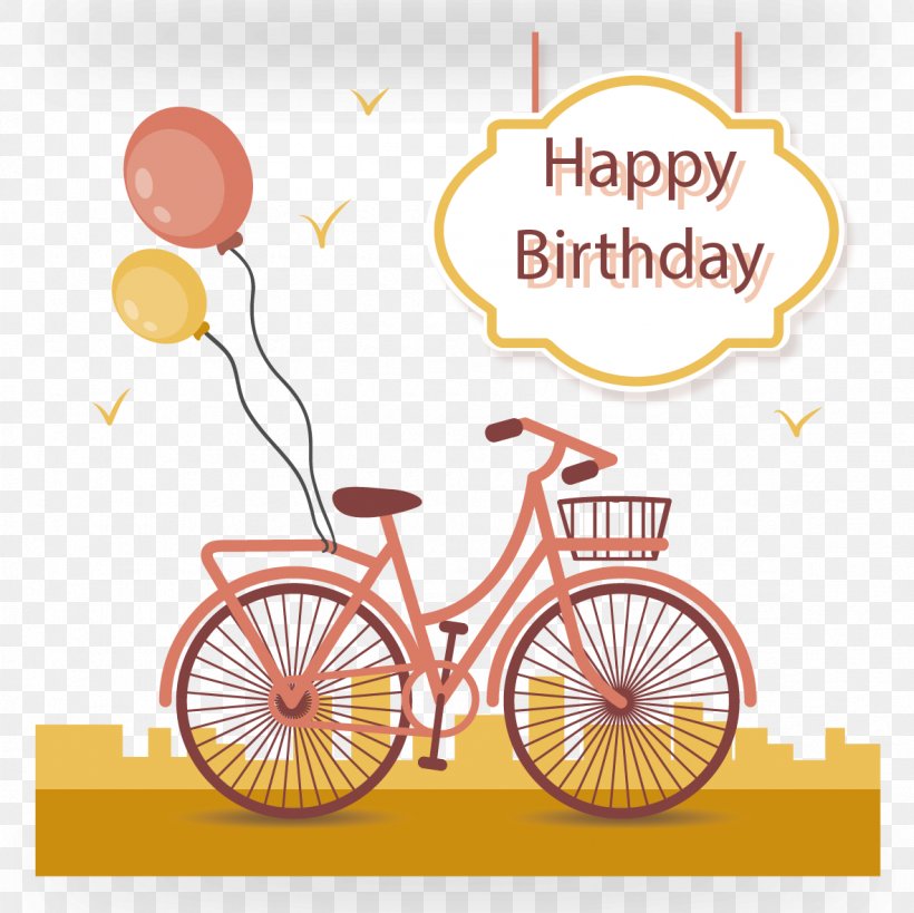 Greeting Card Birthday Bicycle Balloon, PNG, 1181x1181px, Greeting Card, Anniversary, Area, Balloon, Bicycle Download Free