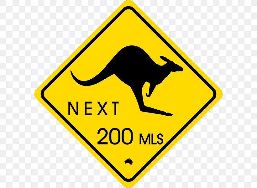 Kangaroo Warning Sign Clip Art, PNG, 600x600px, Kangaroo, Area, Brand, Logo, Road Signs In Australia Download Free