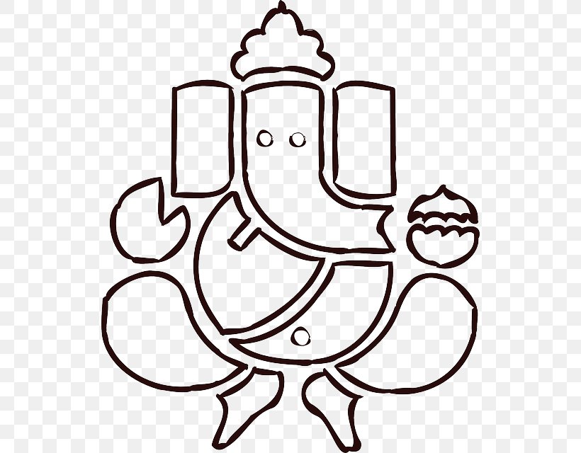 Ganesha Ganesh Chaturthi Hinduism Clip Art, PNG, 534x640px, Ganesha, Artwork, Bhagavan, Black And White, Chaturthi Download Free