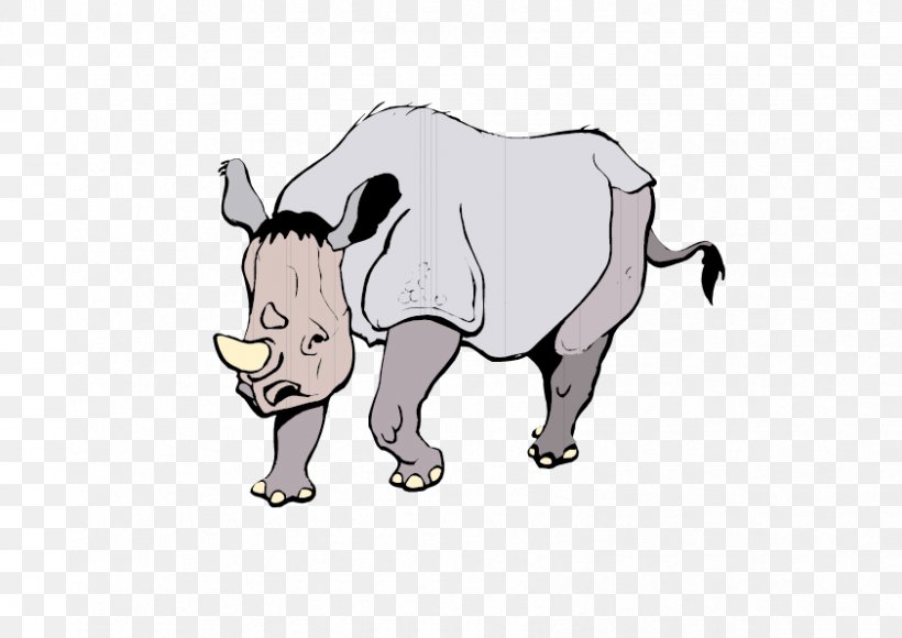 Rhinoceros Horn Hippopotamus Wildlife, PNG, 842x596px, Rhinoceros, Black Rhinoceros, Carnivoran, Cartoon, Cattle Like Mammal Download Free