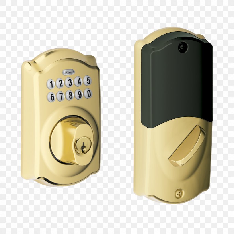 Dead Bolt Schlage Electronic Lock Door, PNG, 1000x1000px, Dead Bolt, Brass, Door, Door Furniture, Electronic Lock Download Free