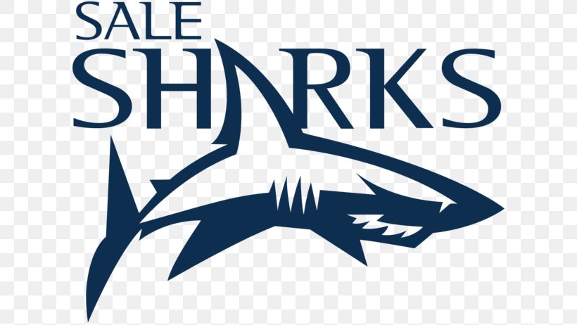 Sale Sharks Logo Rugby Union European Rugby Challenge Cup Rugby Football, PNG, 618x462px, Sale Sharks, Area, Artwork, Black And White, Blue Download Free