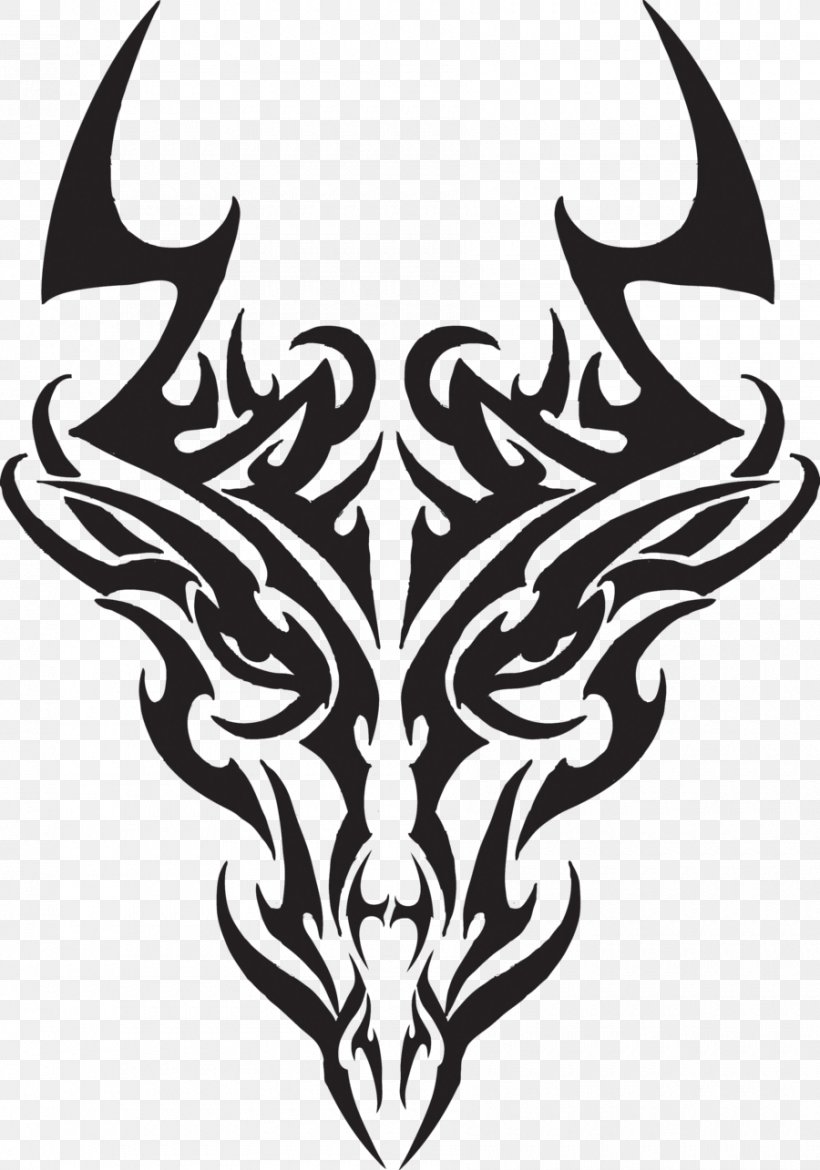 Tattoo Drawing Dragon Tribe Clip Art, PNG, 900x1285px, Tattoo, Airbrush, Antler, Art, Black And White Download Free