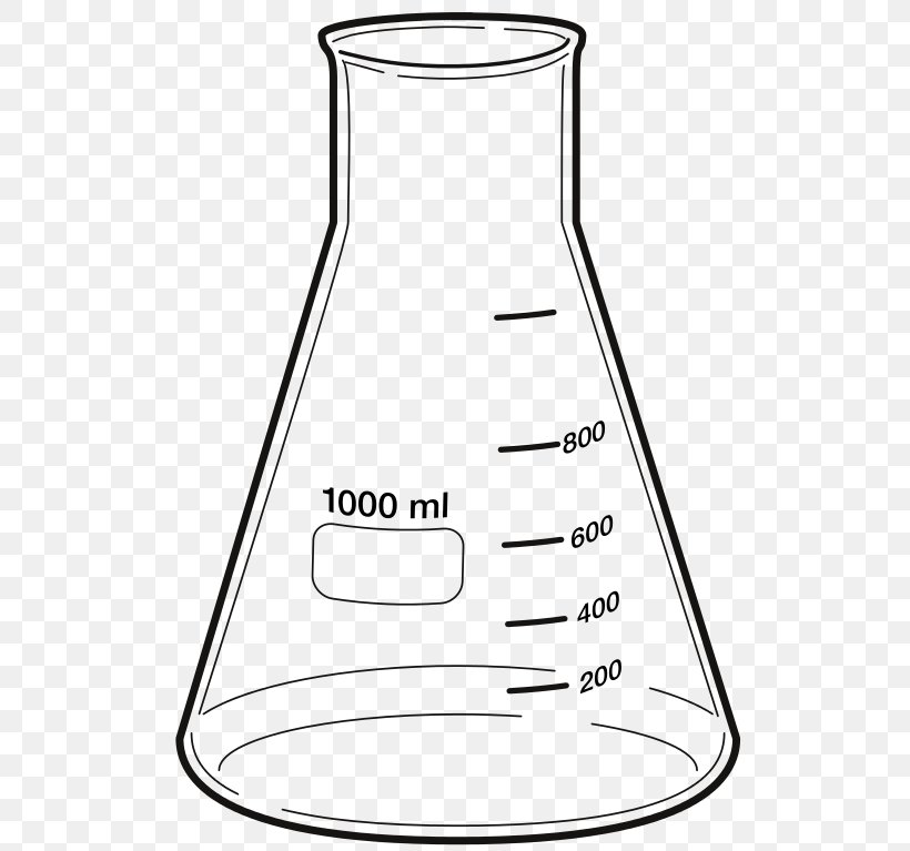 Erlenmeyer Flask Laboratory Flasks Volumetric Flask Beaker, PNG, 537x767px, Erlenmeyer Flask, Area, Beaker, Black And White, Chemistry Download Free