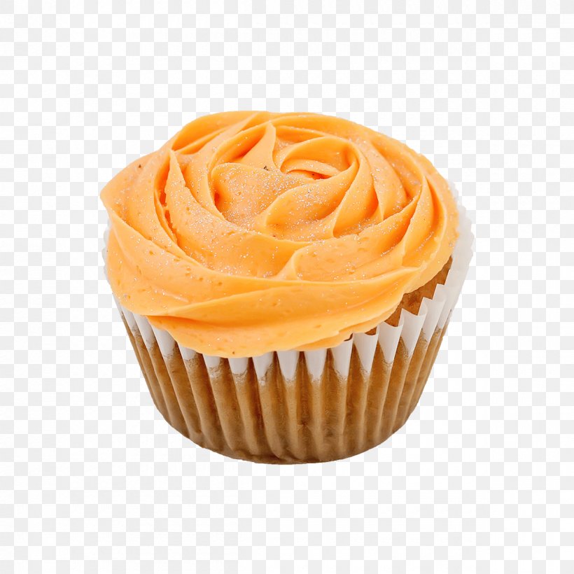 Orange, PNG, 1200x1200px, Cupcake, Baking Cup, Buttercream, Cake, Dessert Download Free