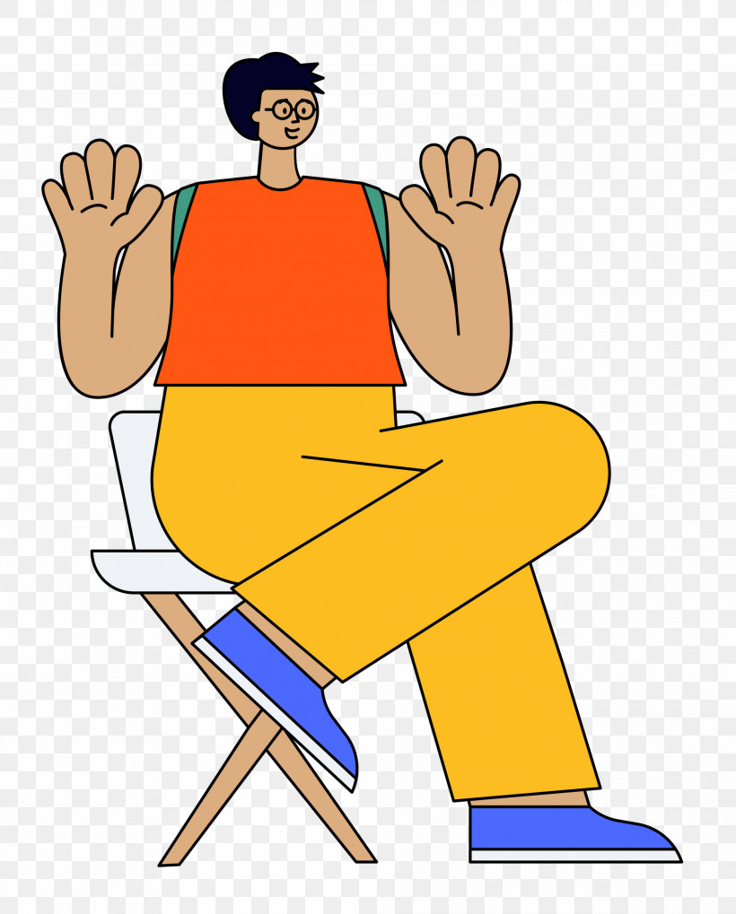 Chair Sitting Cartoon Joint Yellow, PNG, 2011x2500px, Sitting, Cartoon, Cartoon People, Chair, Hm Download Free