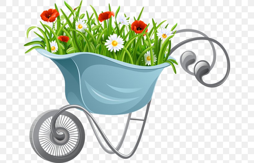 Wheelbarrow Flower Clip Art, PNG, 666x529px, Wheelbarrow, Document, Flower, Flower Garden, Flowering Plant Download Free