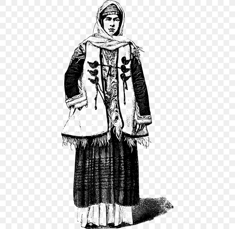 John Pentland Mahaffy Costume Design Greece Folk Costume, PNG, 391x800px, Costume, Art, Black And White, Button, Cloak Download Free