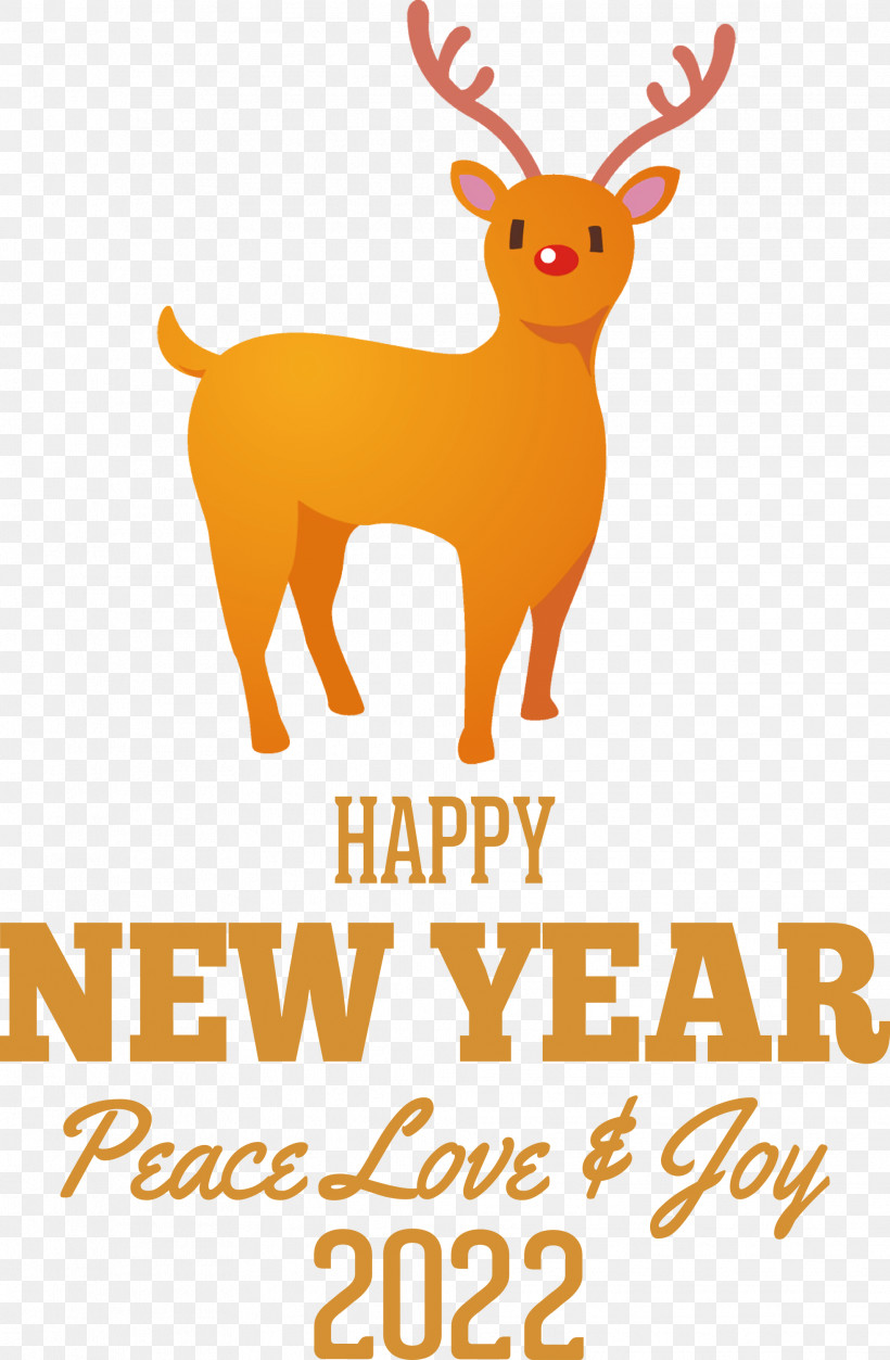 New Year 2022 2022 Happy New Year, PNG, 1963x3000px, Reindeer, Antler, Big Year, Biology, Deer Download Free