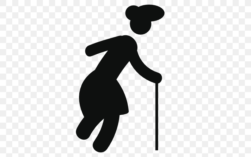 Stick Figure Silhouette Old Age Person, PNG, 512x512px, Stick Figure, Black, Black And White, Drawing, Finger Download Free
