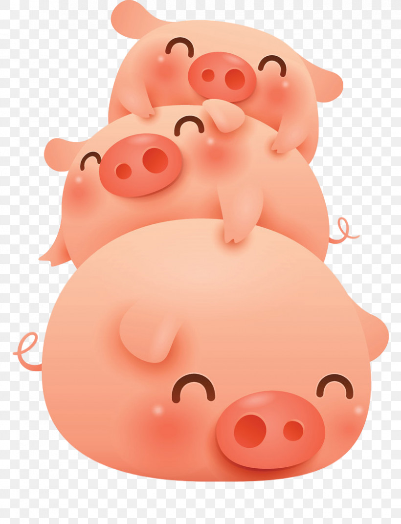 Cute Pig, PNG, 841x1100px, Cute Pig, Cartoon, Nose, Pink, Saving Download Free