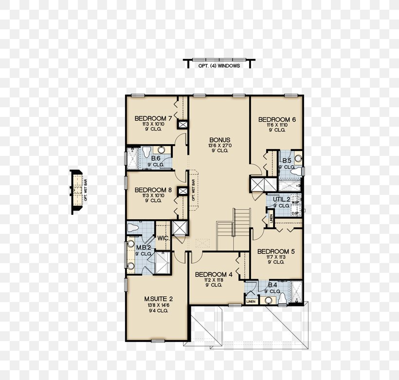 House Plan Bungalow Floor Plan Bedroom, PNG, 666x780px, House Plan, Area, Bathroom, Bathtub, Bed Download Free