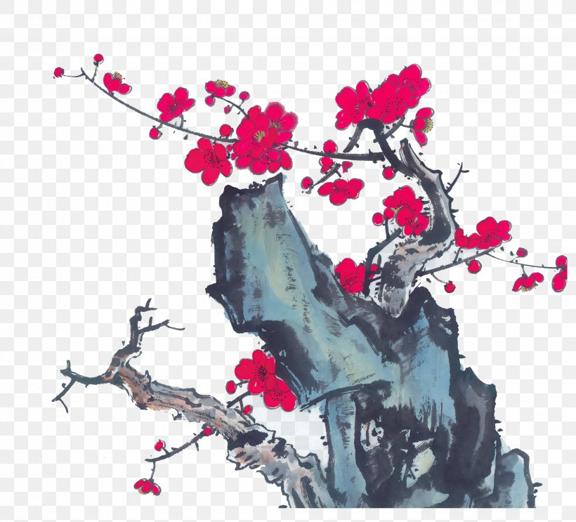 Ink Wash Painting Inkstick Bird-and-flower Painting Bamboo, PNG, 2244x2034px, Ink Wash Painting, Art, Bamboo, Birdandflower Painting, Blossom Download Free
