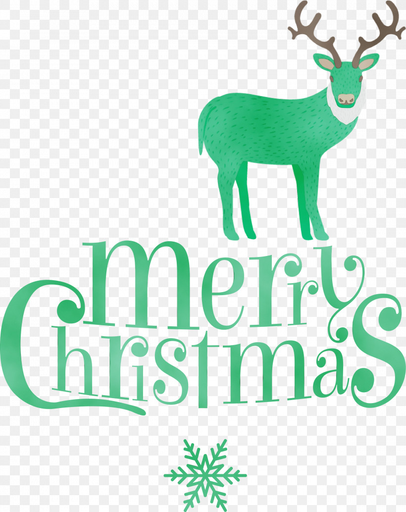 Reindeer, PNG, 2378x3000px, Green Merry Christmas, Antler, Deer, Green, Logo Download Free
