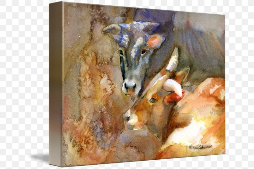 Texas Longhorn Watercolor Painting Art, PNG, 650x545px, Texas Longhorn, Art, Artist, Bulls And Cows, Canvas Download Free