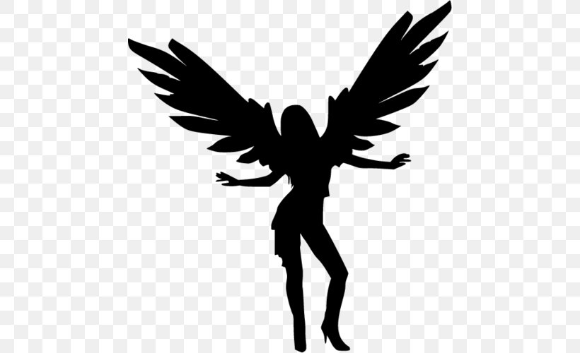 Wall Decal Angel Sticker, PNG, 500x500px, Wall Decal, Angel, Beak, Bird, Black And White Download Free