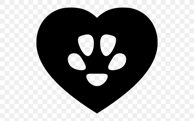 Pet Download Clip Art, PNG, 512x512px, Pet, Black And White, Footprint, Heart, Paw Download Free