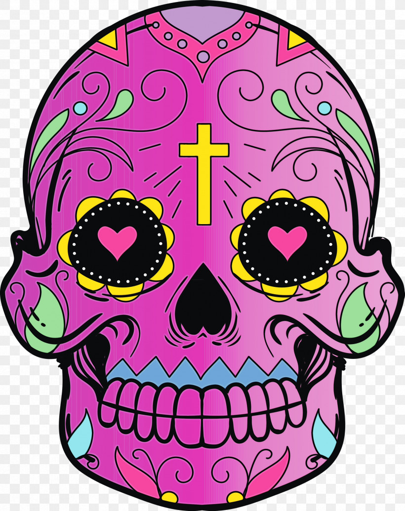 Pink M Pattern Meter, PNG, 2376x3000px, Calavera, Calaveras, Day Of The Dead, Meter, Paint Download Free