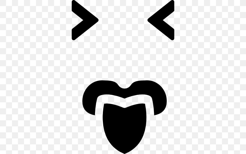 Emoticon Tongue Face Mouth, PNG, 512x512px, Emoticon, Area, Black, Black And White, Brand Download Free