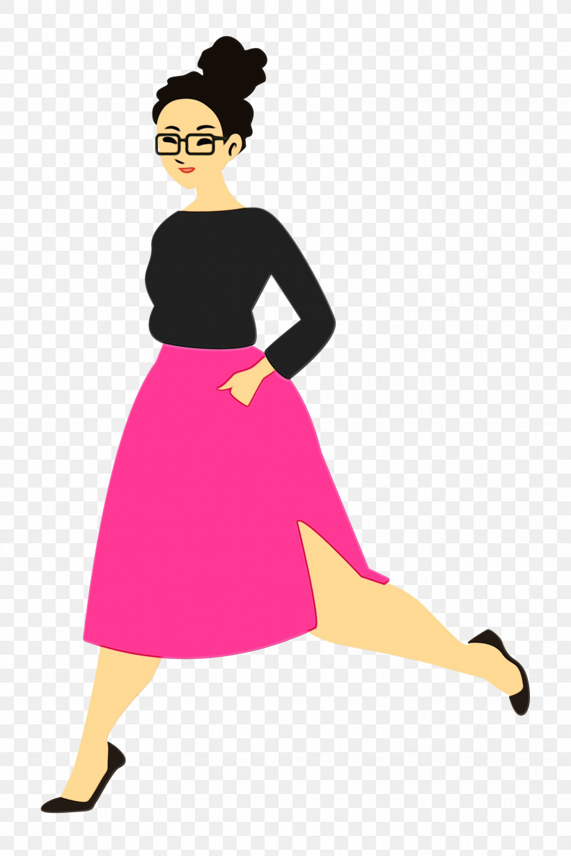 Dress Cartoon Leg Joint, PNG, 1667x2500px, Walking, Cartoon, Dress, Girl, Joint Download Free