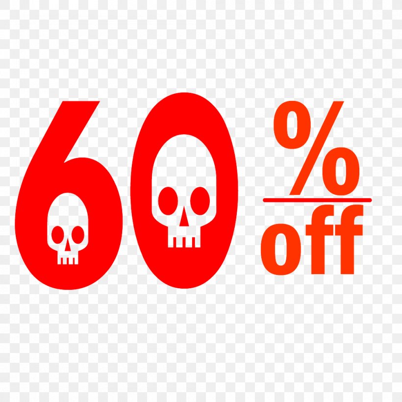 Halloween 60% Discount Tag., PNG, 1000x1000px, Brand, Area, Logo, Smile, Text Download Free