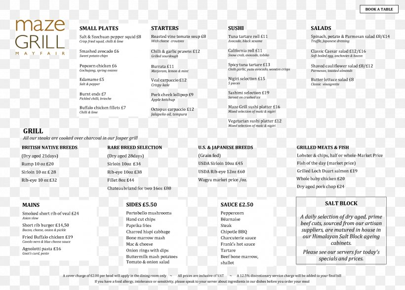 Maze Grill Mayfair Restaurant Gordon Ramsay Menu Food, PNG, 2516x1808px, Restaurant, Area, Chef, Chinese Cuisine, Cooking Download Free