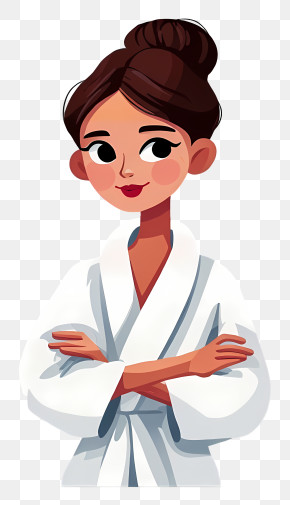 Confident Woman In White Robe PNG