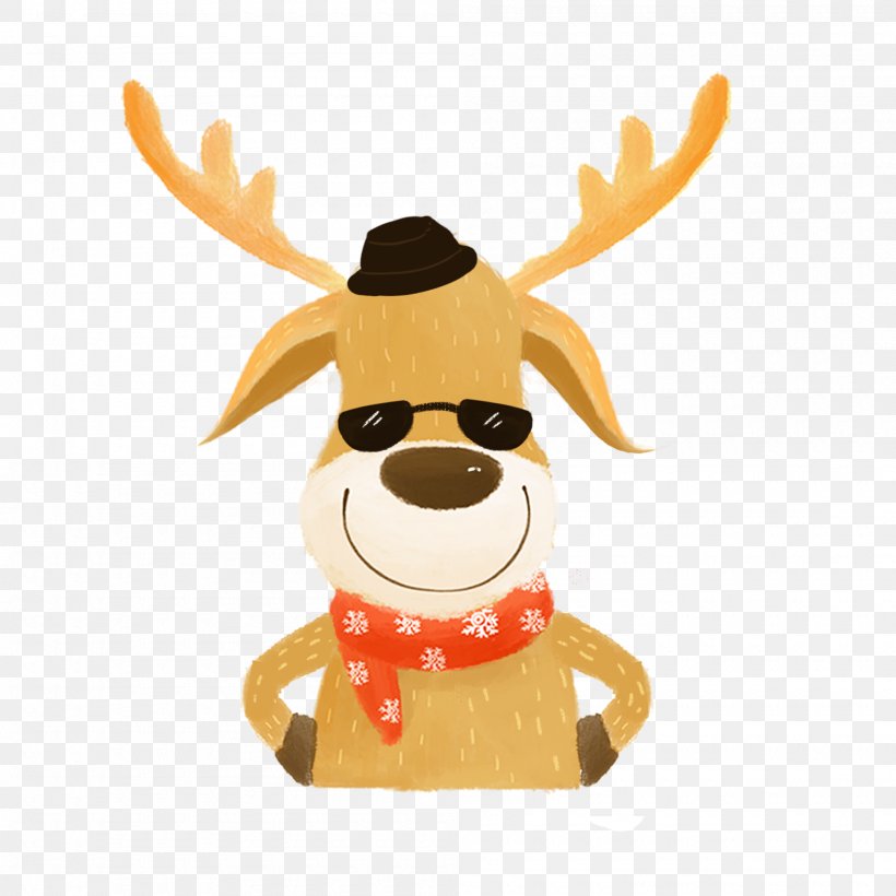 Reindeer Santa Claus Christmas, PNG, 2000x2000px, Reindeer, Animal, Cartoon, Christmas, Christmas Tree Download Free