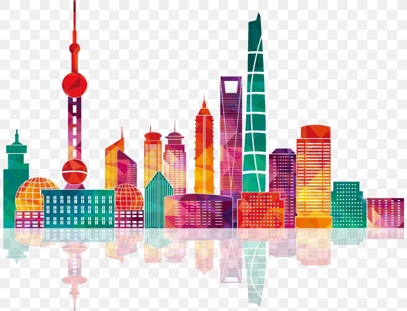Shanghai Skyline Illustration, PNG, 808x626px, Shanghai, Building, City, Cityscape, Color Download Free