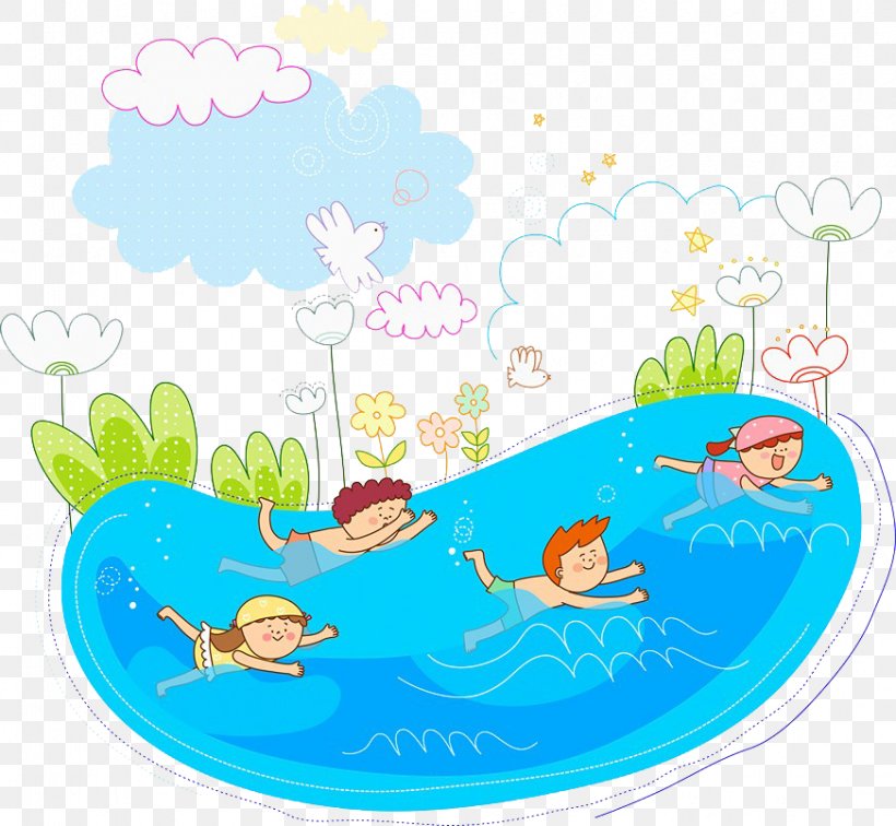 Swimming Child Cartoon Illustration, PNG, 872x804px, Swimming, Animation, Aqua, Area, Art Download Free