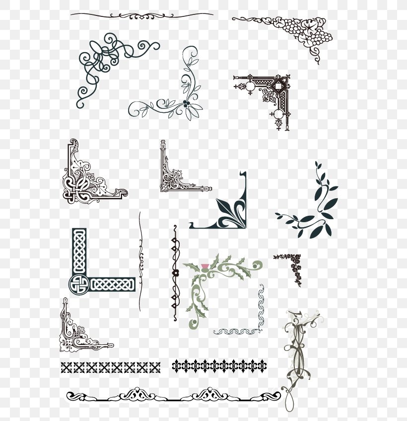 Euclidean Vector Clip Art, PNG, 612x847px, Borders And Frames, Area, Art, Black And White, Body Jewelry Download Free