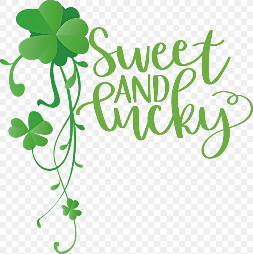 Sweet And Lucky St Patricks Day, PNG, 2986x3000px, St Patricks Day, Clover, Flower, Green, Leaf Download Free
