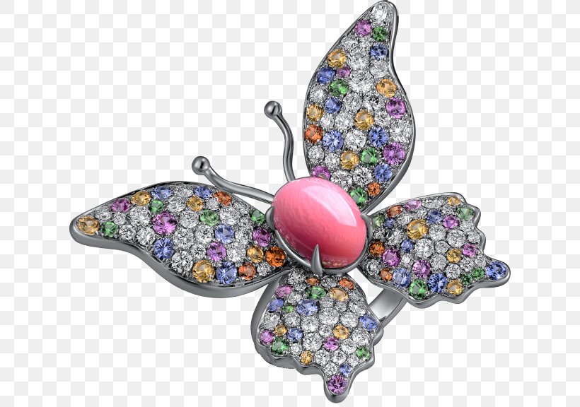 Butterfly Jewellery Pearl Gemstone Conch, PNG, 624x576px, Butterfly, Brooch, Butterflies And Moths, Clothing Accessories, Color Download Free