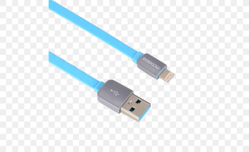 Battery Charger Apple Electrical Cable Blue, PNG, 500x500px, Battery Charger, Apple, Blue, Cable, Data Transfer Cable Download Free
