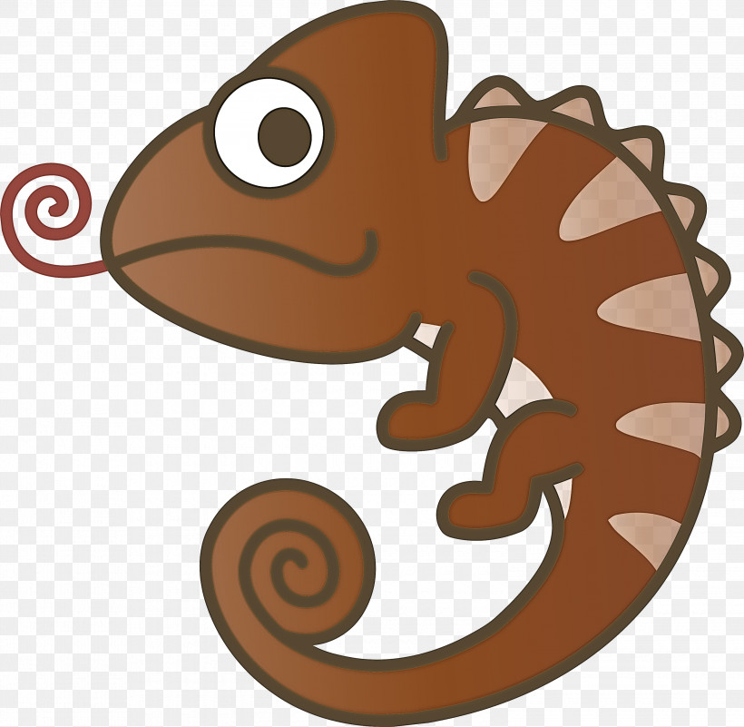 Cartoon Lizard Brown Chameleon Gecko, PNG, 3000x2934px, Chameleon, Brown, Cartoon, Cartoon Chameleon, Cute Chameleon Download Free