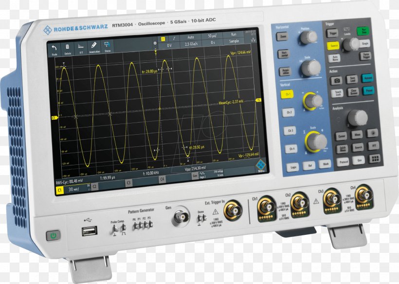 Digital Storage Oscilloscope Rohde & Schwarz Spectrum Analyzer Digital Data, PNG, 1533x1092px, Oscilloscope, Analogtodigital Converter, Bandwidth, Bit, Computer Monitors Download Free