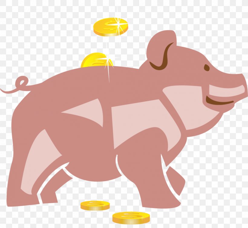 Domestic Pig Piggy Bank Clip Art, PNG, 1009x929px, Domestic Pig, Art, Bank, Bear, Carnivoran Download Free