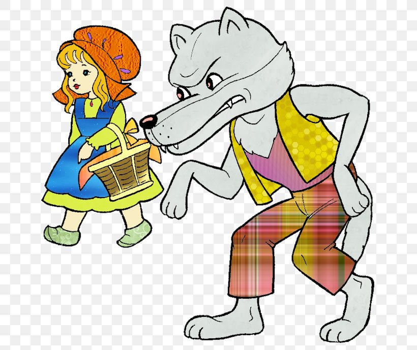 Little Red Riding Hood Gray Wolf Fairy Tale The Wolf And The Seven Young Goats Clip Art, PNG, 670x689px, Little Red Riding Hood, Area, Art, Artwork, Author Download Free