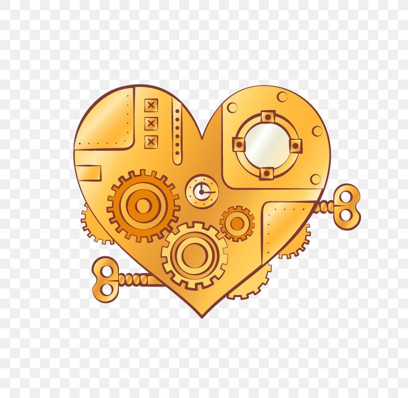 Steampunk Metal Heart-shaped Material, PNG, 800x800px, Watercolor, Cartoon, Flower, Frame, Heart Download Free